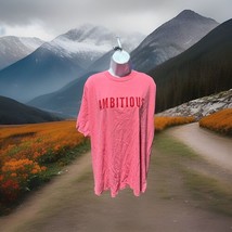Phenomenal Ambitious Print T-Shirt Adult L Pink Crew Neck Short Sleeve - £11.67 GBP