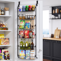 over the Door Pantry Organizer, 6-Tier Metal Pantry Door Organization an... - $47.97