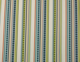 P KAUFMANN GROOVIN MAMBO STRIPE GREEN BLUE MULTIUSE FABRIC BY THE YARD 54&quot;W - $11.64