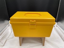 Vintage Wilson Wil-Hold Plastic Sewing Box Notions and Tray Yellow Made ... - £19.26 GBP