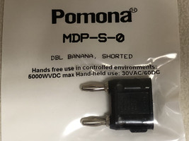 NEW Pomona MDP-S-0 Double Banana Plug, Shorted, Black, Stackable, NIP Pa... - $3.91