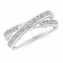 ANGARA Criss-Cross Natural Diamond Wedding Band in 14K Gold (IJI1I2, 0.61 Ctw) - £902.61 GBP