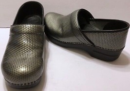 Dansko Metallic Sequin Print Closed Back Clogs Shoes Sz 41 Leather Nursi... - £47.87 GBP