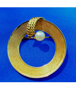 Elegant Vintage Design Pearl Brooch Unique Handmade Solid 14k Gold Pin Gift - $1,325.25