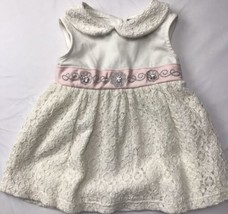 Savannah Boutique Baby Rhinestone Diamonds Sz 6-9 Mos Cream Ivory Pink  - £23.26 GBP