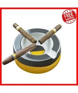 Large Round Cigar Ashtray with Deep Basin - Ideal for Patio &amp; Indoor Rel... - $728.12 MXN