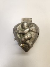 Vintage Eppelsheimer Pewter Ice Cream Mold – Valentine Heart with Cupid 1102 - £48.54 GBP