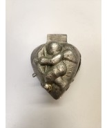 Vintage Eppelsheimer Pewter Ice Cream Mold – Valentine Heart with Cupid ... - £45.75 GBP