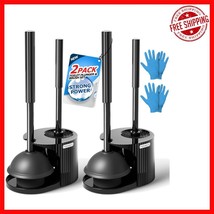 Toilet Cleaning Essentials: 2-Pack Brush &amp; Plunger, Extended Handle - $885.77 MXN