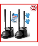 Toilet Cleaning Essentials: 2-Pack Brush &amp; Plunger, Extended Handle - $878.39 MXN