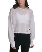 DKNY Womens Mesh Crop Pullover Color White Size X-Small - £42.84 GBP