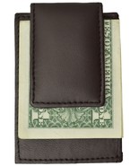 Money Clip Genuine Leather Magnetic Brown Credit Card Slots Currency Hol... - €12,31 EUR