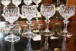 Set of Four Gorham Crystal La Scala 4” Cordial Multisided Stem Glasses, Signed - £40.21 GBP