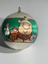 Ziggy Comic Strip Merry Christmas 3&quot; Satin Ball Christmas Ornament Vintage 1982 - $9.69