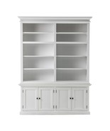 87&quot; White Solid Wood Adjustable Four Tier Bookcase - $52,455.26 MXN