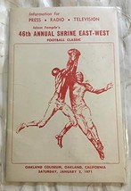 1971 46th Annual Shrine East West Football Classic Game Media Guide Oakland CA C - £12.39 GBP