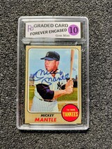 Mickey Mantle New York Yankees HOF Autograph Baseball Card. Graded 10 Ge... - $8.00