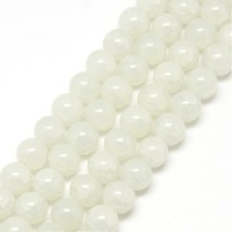 50 Crackle Glass Beads 8mm White Veined Bulk Jewelry Supplies Mix Unique  - £5.72 GBP