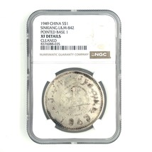 1949 China S$1 Dollar Sinkiang L&amp;M-842 Pointed Base 1 by NGC as XF DETAILS! - $27,055.42 MXN