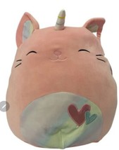 Kellytoys Squishmallows Sabrina Pink Caticorn cat unicorn Valentine Heart 16&quot; - £29.86 GBP