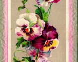 Migliore Pasqua Auguri Fiori Pansies Goffrato 1911 DB Cartolina E4 - $10.20