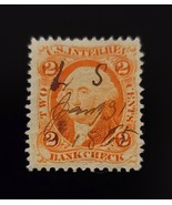 1862-71 2c USA Internal Revenue First Issue, Washington, R6c, Bank Check... - $36.37 MXN