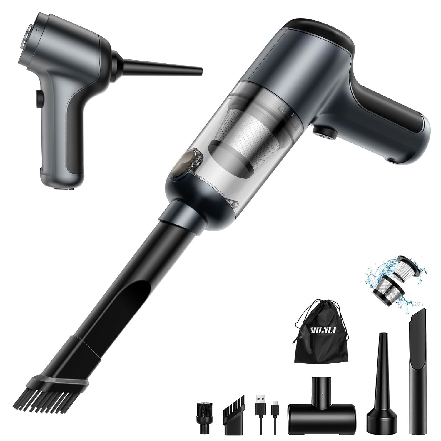 Handheld Car Vacuum Cordless, Portable Mini Vacuum Cleaner Rechargeable, 2 In 1