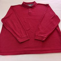 St. John's Bay Sueded Jersey Men's Red Cotton Collar Shirt Long Sleeve Size 2XLT image 7