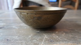 Antique Brass CHINESE Floral Bowl 6&quot; Diameter - £15.47 GBP