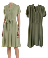 Nanette Lepore Women&#39;s Fit &amp; Flare Dress w/ Belt Size 6 Martini Olive NO... - $40.72 CAD