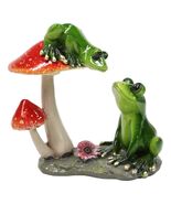 Love Affair Green Pond Frogs Couple in Courtship by Toadstool Mushrooms ... - €23,89 EUR