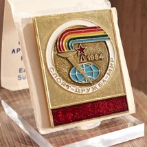 1984 Friendship Games Lapel Pin Eastern Europe Summer Games Rainbow Torc... - $12.48