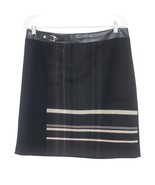 White House Black Market Black Skirt Black Plaid Front Panel Soft Size 10 - $46.32 CAD