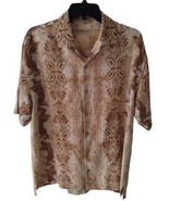 Tommy Bahama Cubavera Silk Shirt Men&#39;s L All over Print Coconut Buttons - £15.63 GBP