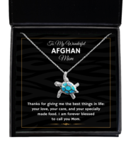 Afghan Mom Necklace Gifts - To My Wonderful Mom - Turtle Pendant Jewelry  - £39.27 GBP