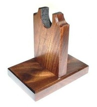Walnut Wood Gun Rack Revolver Handgun Pistol Stand Display - Plain Base - $24.99