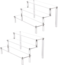 2Pack Clear Acrylic Display Riser 3 Tier Cupcake Stand Display for Decor... - $32.87