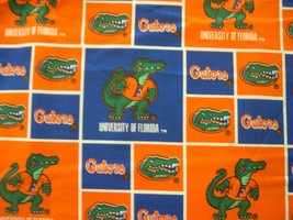 University Of Florida Gators Cotton Fabric 1/4 Yard X 44&quot; For Mask Free Ship New - £28.92 GBP