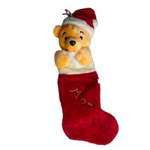 Winnie The Pooh 3-D Plush Christmas Stocking Stuffed Head Disney - £9.16 GBP
