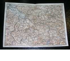 1910 Original Antique Map Of Saxony Sachsen Dresden Pirna Elbe River / Germany - £13.46 GBP