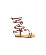 Sandali moderni gladiatore con pneumatici in pelle qualità nero marrone - $72.49