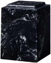 Large/Adult 220 Cubic Inch Windsor Black Cultured Marble Cremation Urn for Ashes - £187.00 GBP
