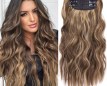 Clip in Hair Extensions Honey Blonde Mixed Light Brown 20 Inch Long Wavy... - $31.64