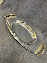 VTG 60s Kromex Candlelight W/Gold Tray Long Metal Bread Plate Mid Century Modern - £9.31 GBP