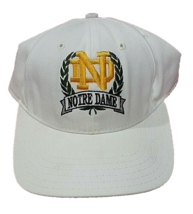 Rare Solid White Notre Dame Snapback Cap ~ Unique Logo Dk Green Yellow - £31.38 GBP