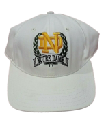 Rare Solid White Notre Dame Snapback Cap ~ Unique Logo Dk Green Yellow - £32.48 GBP