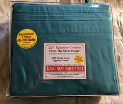 King 1800 Thread Count Egyptian Sheets Teal - £27.93 GBP