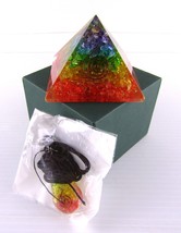 3&quot; Chakra Crystal Pyramid w Pendant Necklace for Reiki Karma Healing Pro... - £7.47 GBP