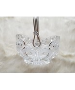 Clear ~ Etched Glass ~ Miniature Basket ~ Silver Metal Handle ~ 5 &quot; x 5.5&quot; - €25,68 EUR