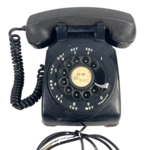 Bell System C/D 500 Rotary Telephone Vtg 1982 Black Dial Phone 408 Area Code - £36.35 GBP